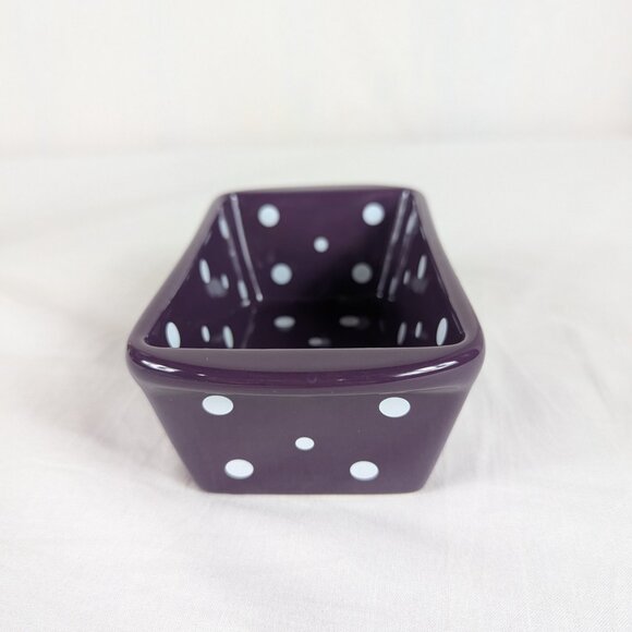 Temptations by Tara Purple White Polka Dot 12 oz Mini Loaf Pan Bread Baking - Picture 4 of 8